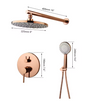 Inbouw Douche Set Rose Goud van Messing met Regendouche en Handdouche