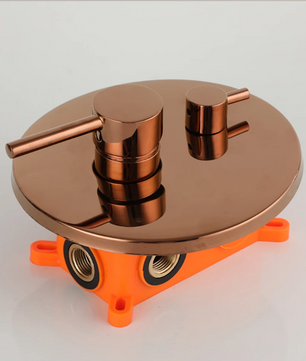 Inbouw Douche Set Rose Goud van Messing met Regendouche en Handdouche