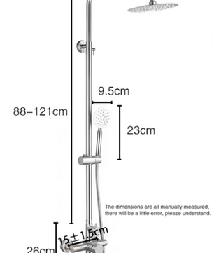 RVS Regendouche Set met Waterval Douche en Mengkraan – Warm en Koud