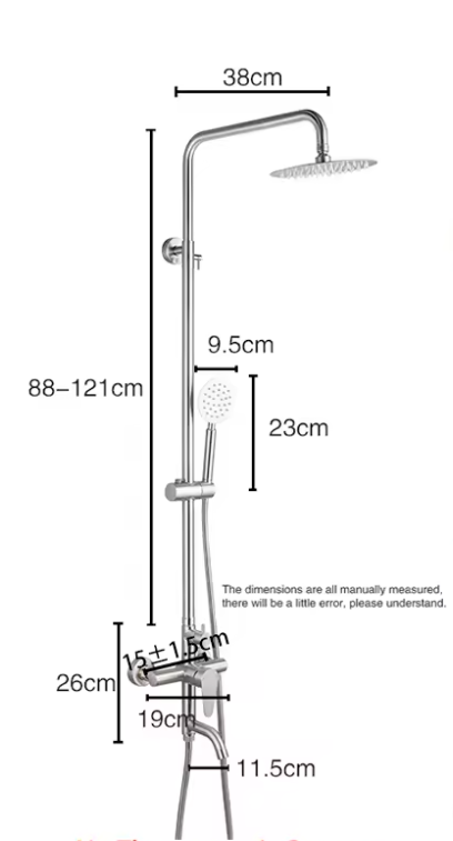 RVS Regendouche Set met Waterval Douche en Mengkraan – Warm en Koud