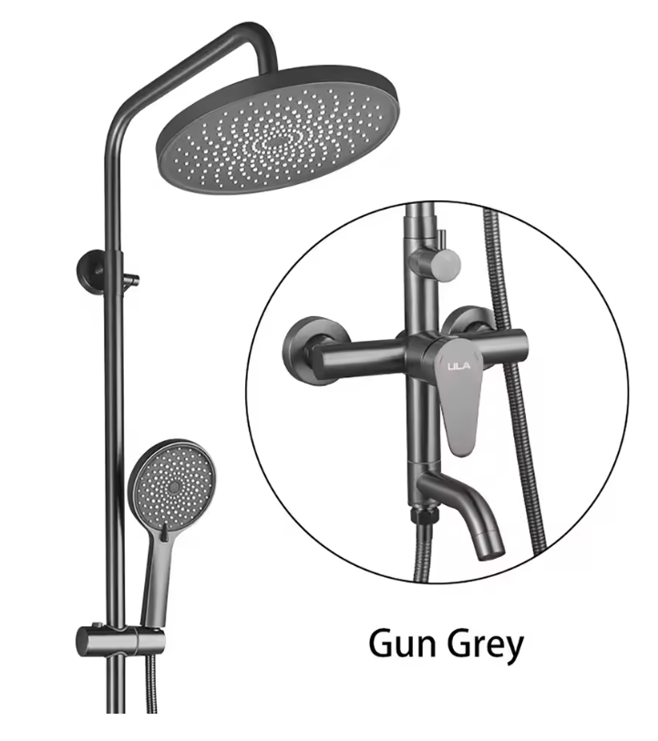 RVS Regendouche Set met Waterval Douche en Mengkraan – Warm en Koud
