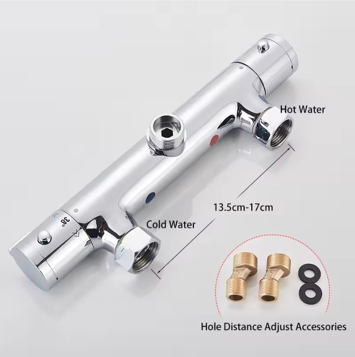 Thermostatische Douche Set Chroom met Ultradunne Regendouche – Wandmontage