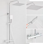 Thermostatische Douche Set Chroom met Ultradunne Regendouche – Wandmontage