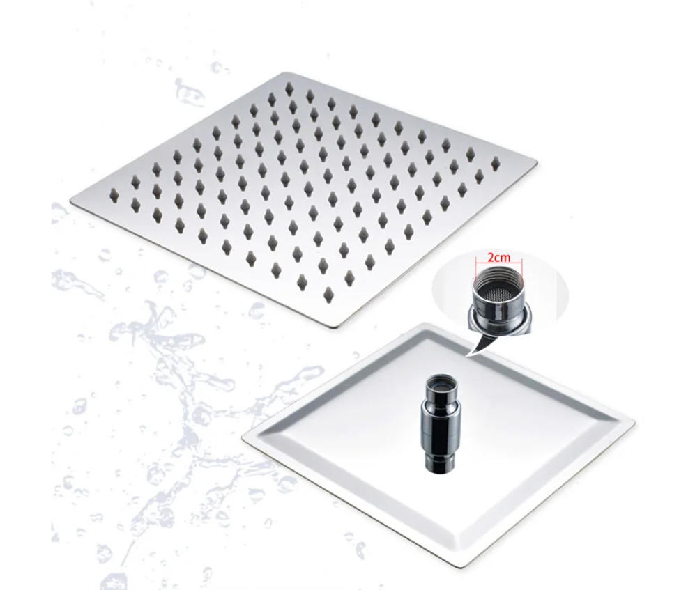 Thermostatische Douche Set Chroom met Ultradunne Regendouche – Wandmontage