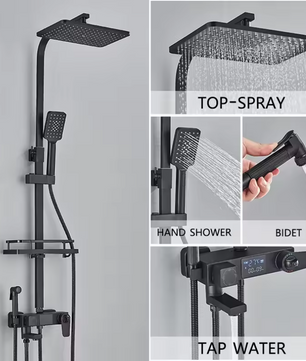 Regendouche Douche­systeem met Mengkraan – Moderne Badkamer­oplossing van Messing