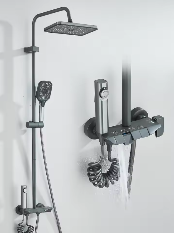 4-Weg Douchesysteem met Regendouche en Bidetkraan – Complete Badkamer Set