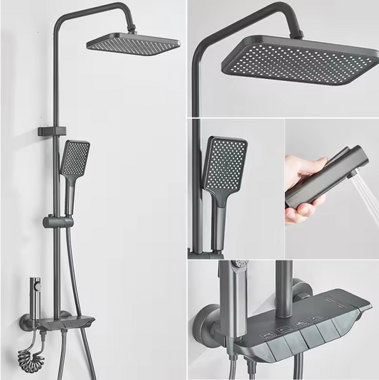 Slim Digitaal Douchesysteem met Display – Regendouche, Bidet en Mengkraan