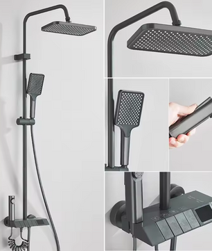 Slim Digitaal Douchesysteem met Display – Regendouche, Bidet en Mengkraan