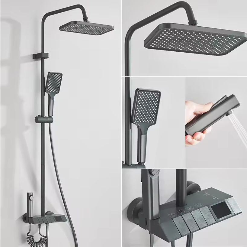 Slim Digitaal Douchesysteem met Display – Regendouche, Bidet en Mengkraan