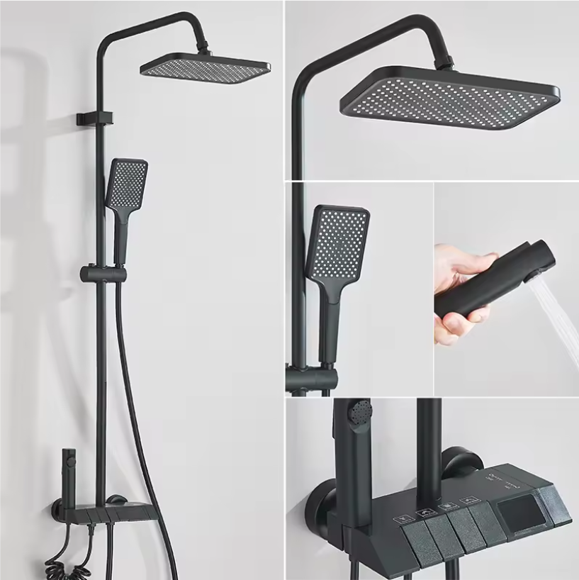 Slim Digitaal Douchesysteem met Display – Regendouche, Bidet en Mengkraan