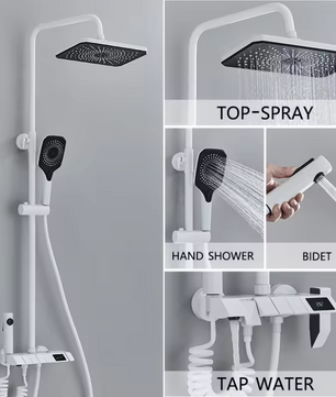 Slim Digitaal Douchesysteem met Display – Regendouche, Bidet en Mengkraan