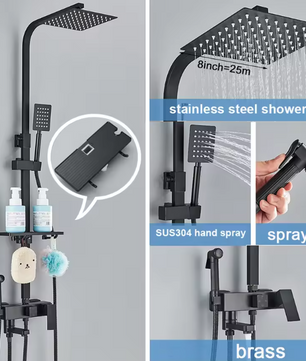 Regendouche Doucheset met Mengkraan – Messing Douchekraan voor Badkamer