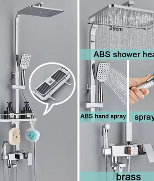 Regendouche Doucheset met Mengkraan – Messing Douchekraan voor Badkamer