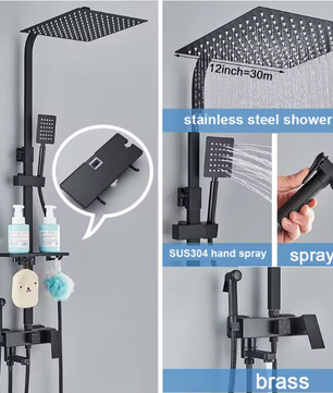 Regendouche Doucheset met Mengkraan – Messing Douchekraan voor Badkamer