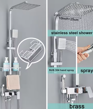 Regendouche Doucheset met Mengkraan – Messing Douchekraan voor Badkamer