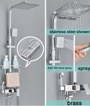 Regendouche Doucheset met Mengkraan – Messing Douchekraan voor Badkamer