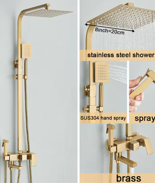 Regendouche Doucheset met Mengkraan – Messing Douchekraan voor Badkamer