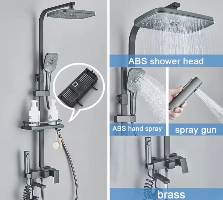 Regendouche Doucheset met Mengkraan – Messing Douchekraan voor Badkamer