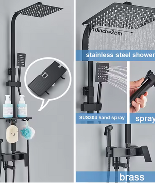 Regendouche Doucheset met Mengkraan – Messing Douchekraan voor Badkamer