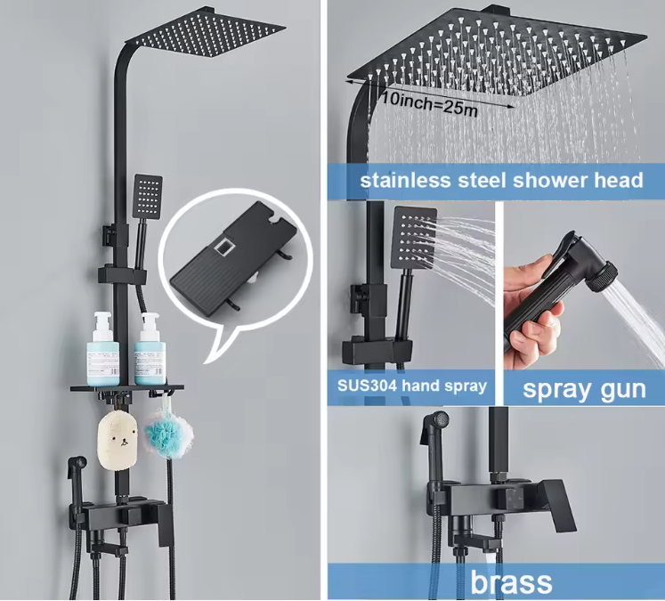 Regendouche Doucheset met Mengkraan – Messing Douchekraan voor Badkamer