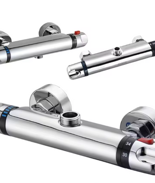 Thermostatische Douche Mengkraan met 38 °C Temperatuurregeling – Wandmontage