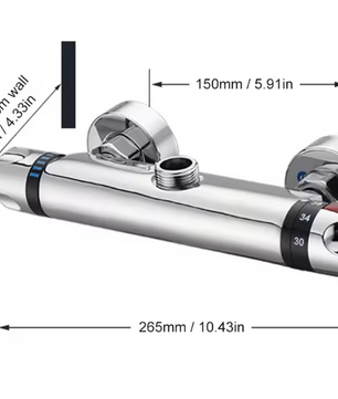 Thermostatische Douche Mengkraan met 38 °C Temperatuurregeling – Wandmontage