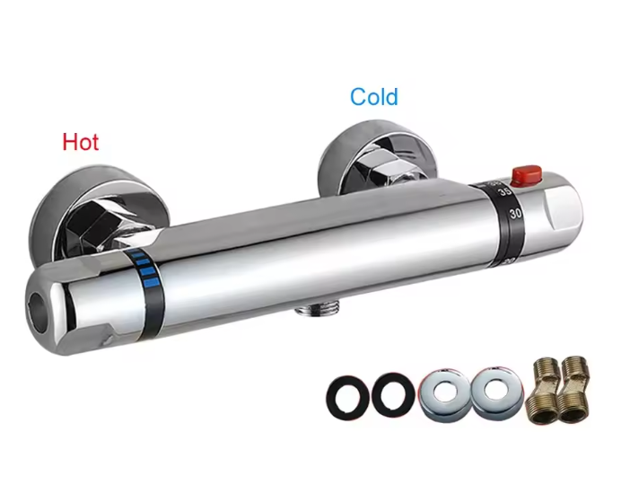 Thermostatische Douche Mengkraan met 38 °C Temperatuurregeling – Wandmontage
