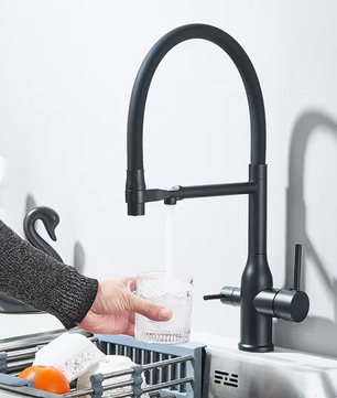 Keukenkraan met Uittrekbare Uitloop en Waterfilter – 360° Draaibare Mengkraan