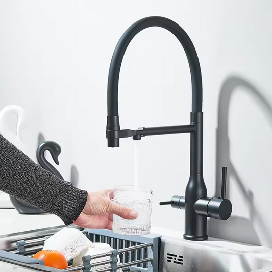 Keukenkraan met Uittrekbare Uitloop en Waterfilter – 360° Draaibare Mengkraan