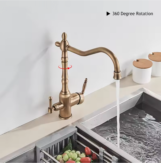 Keukenkraan met Drinkwaterfunctie – Dubbelhendel Mengkraan 360° Draaibaar