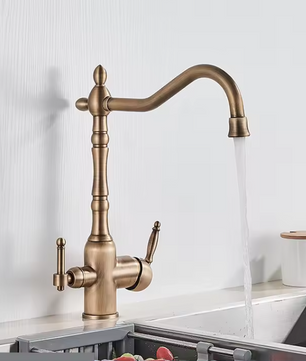 Keukenkraan met Drinkwaterfunctie – Dubbelhendel Mengkraan 360° Draaibaar