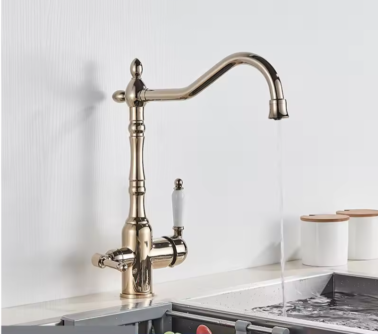 Keukenkraan met Drinkwaterfunctie – Dubbelhendel Mengkraan 360° Draaibaar