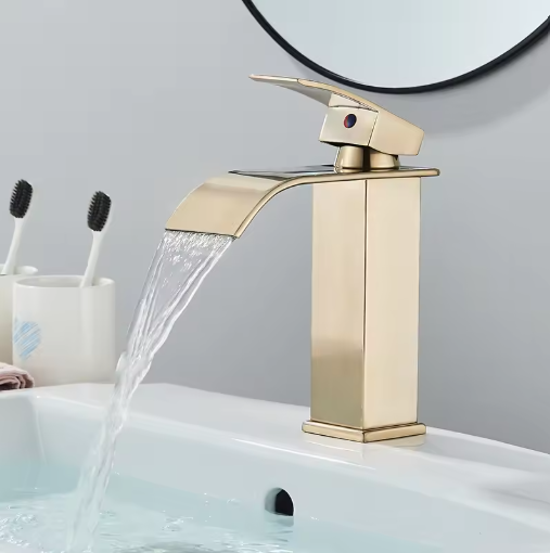 Waterval Wastafelkraan Ééngreeps – Badkamerkraan met Mengfunctie voor Warm en Koud Water