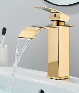 Waterval Wastafelkraan Ééngreeps – Badkamerkraan met Mengfunctie voor Warm en Koud Water
