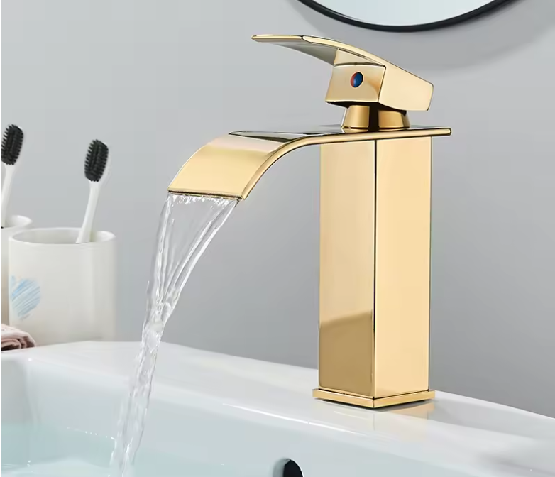 Waterval Wastafelkraan Ééngreeps – Badkamerkraan met Mengfunctie voor Warm en Koud Water