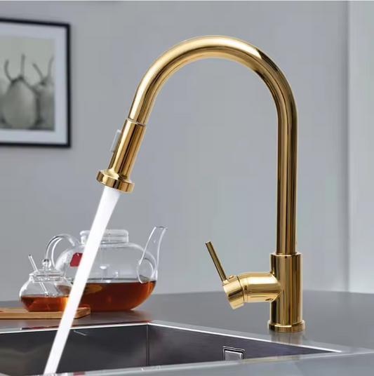 Uittrekbare Wastafelkraan met Mengfunctie – 360° Draaibare Kraan voor Warm en Koud Water