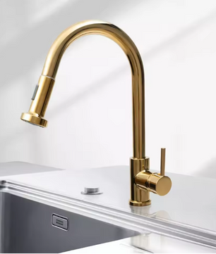 Uittrekbare Wastafelkraan met Mengfunctie – 360° Draaibare Kraan voor Warm en Koud Water