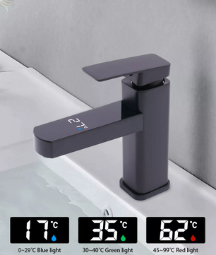 Digitale Wastafelkraan met LED Temperatuurdisplay – Moderne Ééngreeps Mengkraan