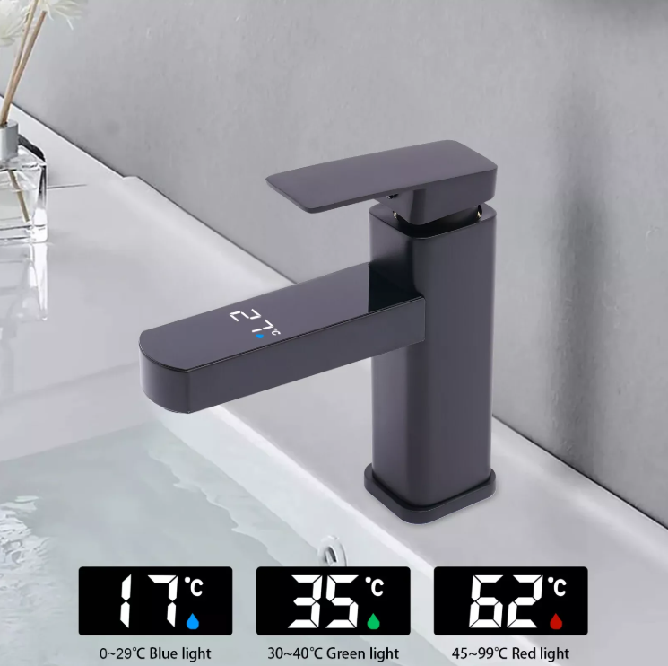 Digitale Wastafelkraan met LED Temperatuurdisplay – Moderne Ééngreeps Mengkraan