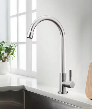 RVS Keukenkraan Koud Water met 360° Draaibare Uitloop – Éénhendel Kraan