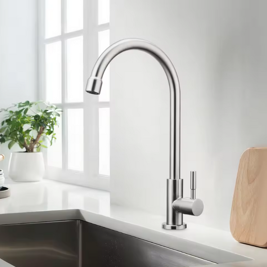 RVS Keukenkraan Koud Water met 360° Draaibare Uitloop – Éénhendel Kraan