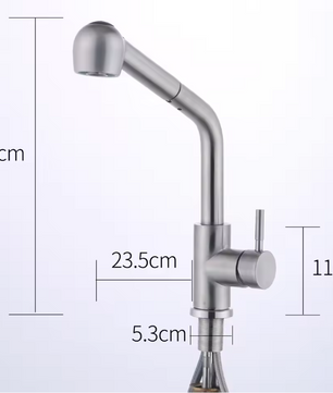 360° Draaibare Uittrekbare Keukenkraan met Douchefunctie – Warm en Koud Water, RVS en Keramisch Ventiel