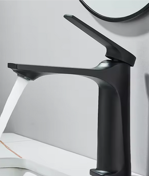 Moderne Badkamer Wastafelkraan met Eén Hendel – Warm en Koud Water, RVS Look