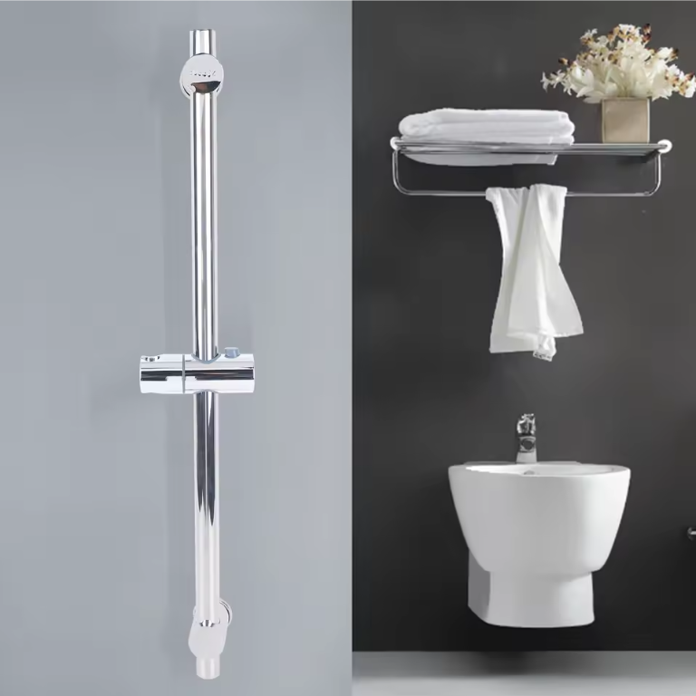 Verstelbare Douche Glijstang met 360° Draaibare Houder – RVS