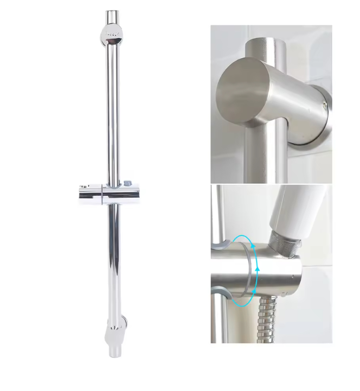 Verstelbare Douche Glijstang met 360° Draaibare Houder – RVS