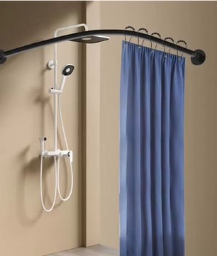 Uitschuifbare L-Vormige Douchegordijnrail Hoek – RVS, Zonder Boren