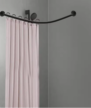 Set van 2 L-Vormige Uitschuifbare Douchegordijnrails Hoek – Zonder Boren, RVS