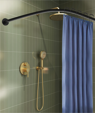 Uitschuifbare L-Vormige Douchegordijnrail Hoek – RVS, Zonder Boren