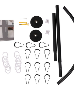 Uitschuifbare L-Vormige Douchegordijnrail Hoek – RVS, Zonder Boren