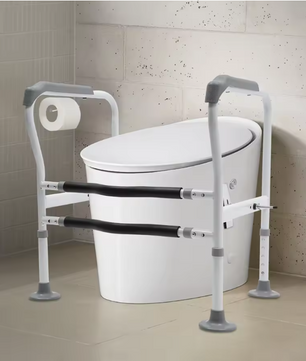 Verstelbaar Toilet Veiligheidsframe met Steunrails – Vrijstaand en Stabiel